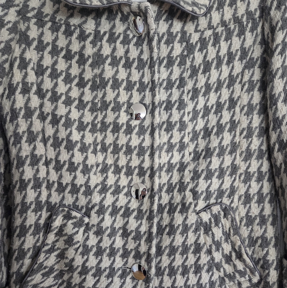 Vintage Houndstooth Peacoat - Picture 2 of 6